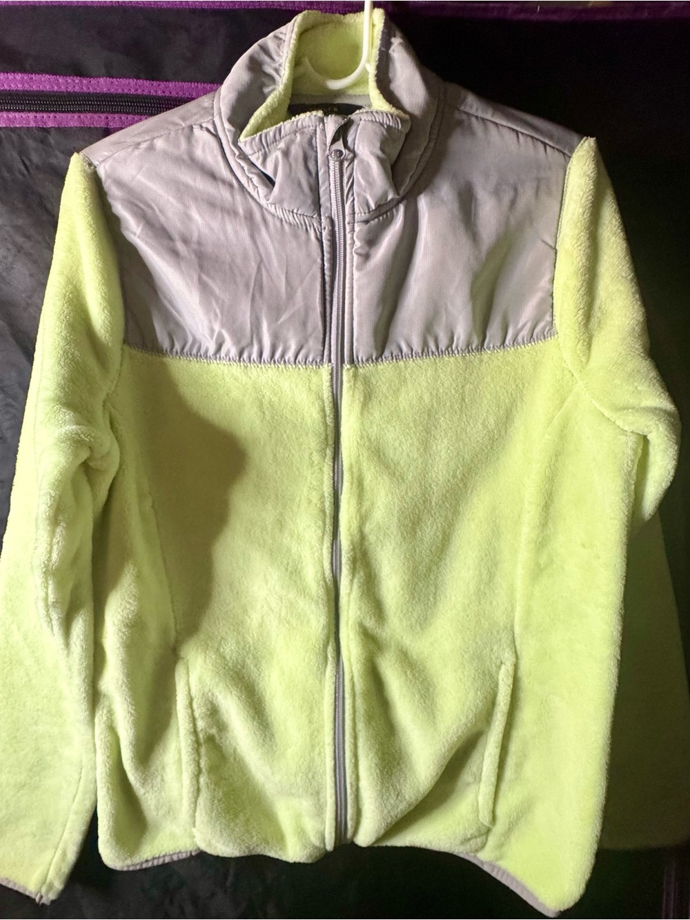 Emily B Plush Lined Jacket - Lime Green